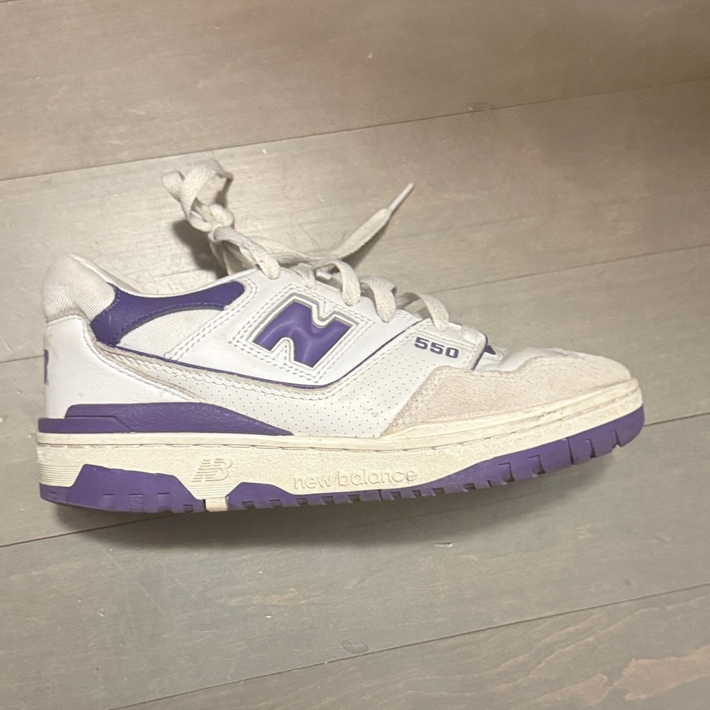 New Balance Kids' White and Purple Sneakers